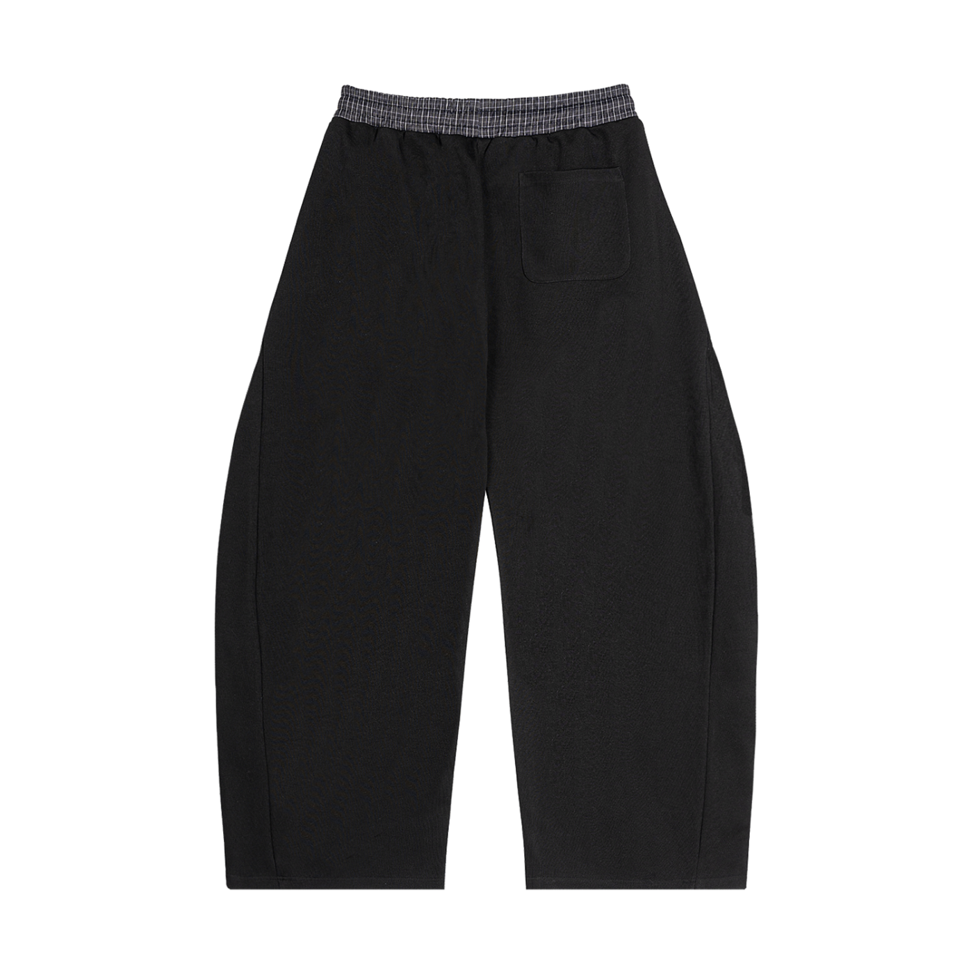 PLAID DOUBLE WAISTED SWEATS