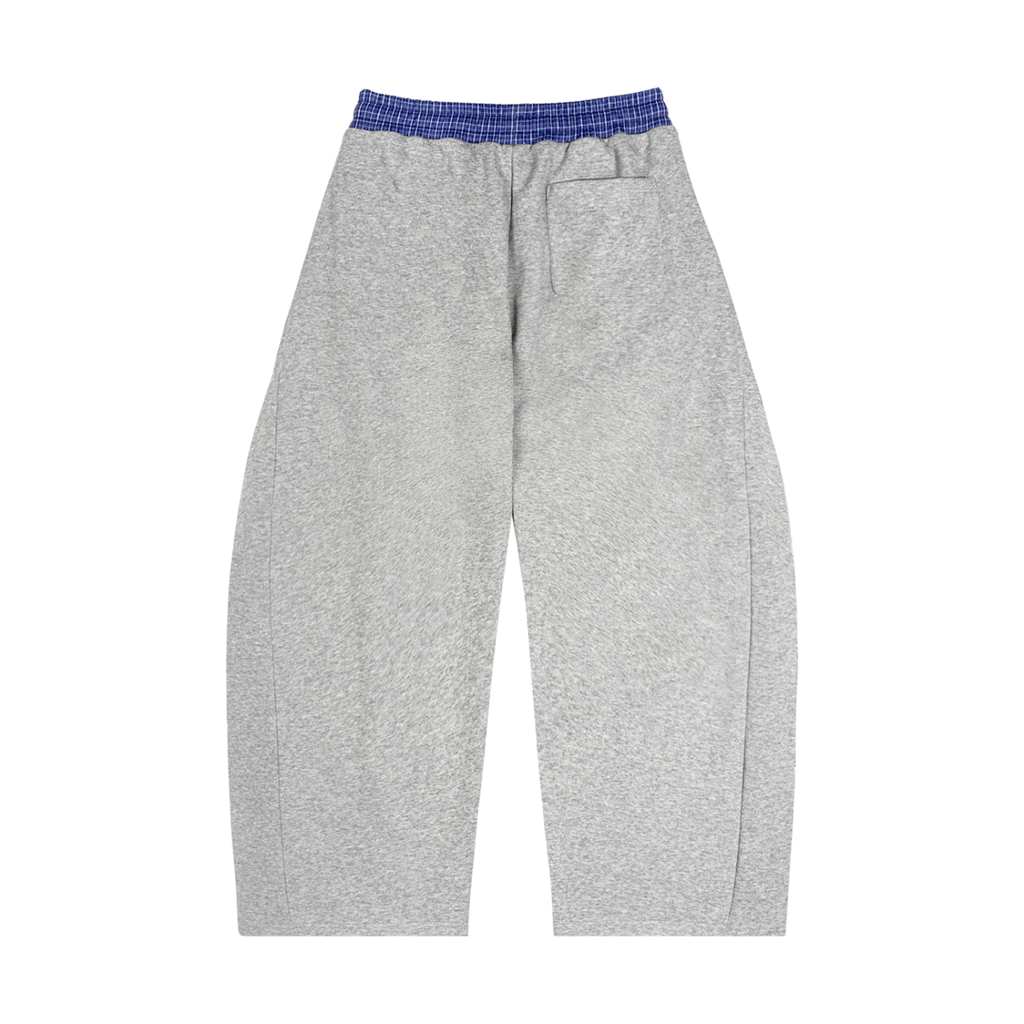 PLAID DOUBLE WAISTED SWEATS