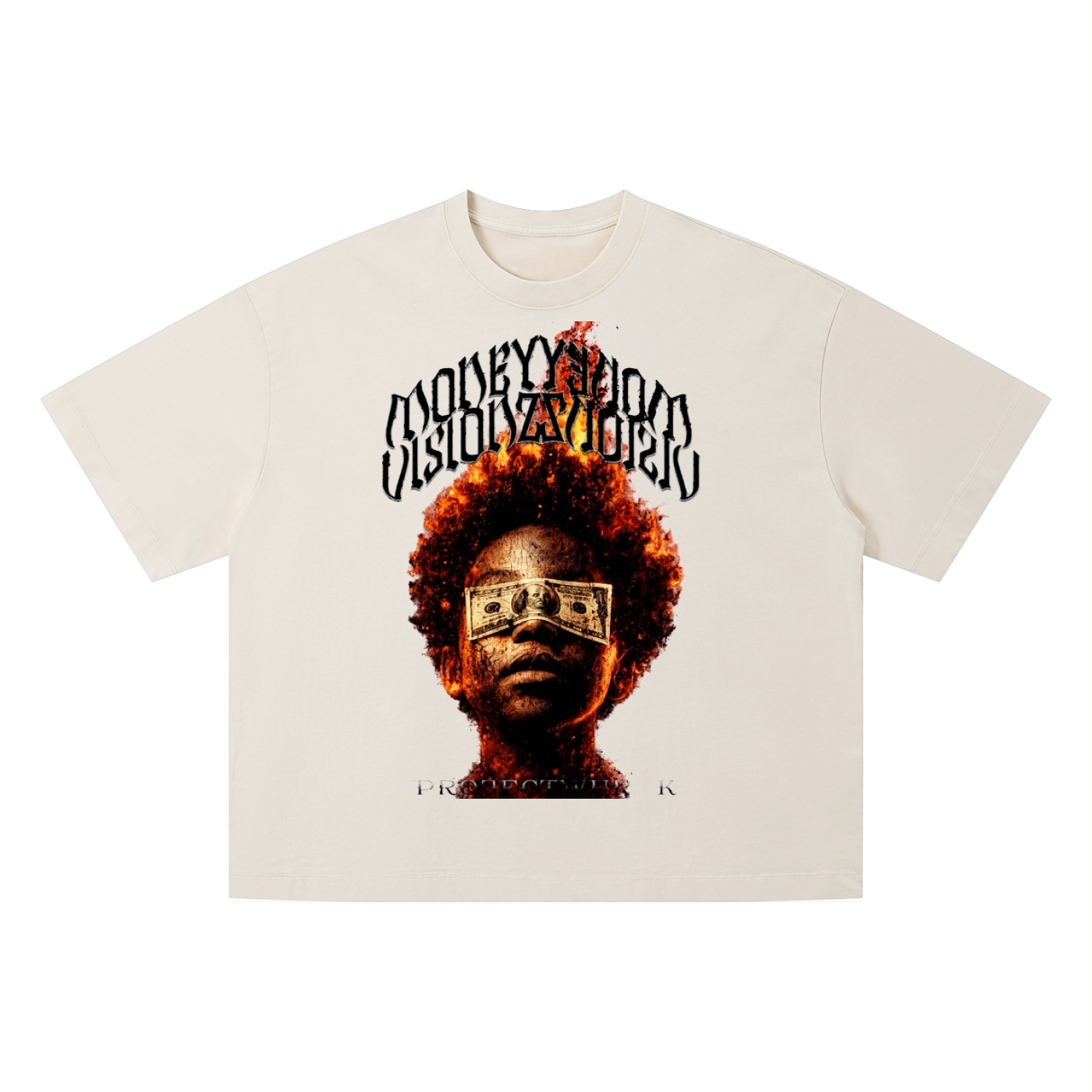 MONEYVISIONZ ACID WASH BOXY TEE