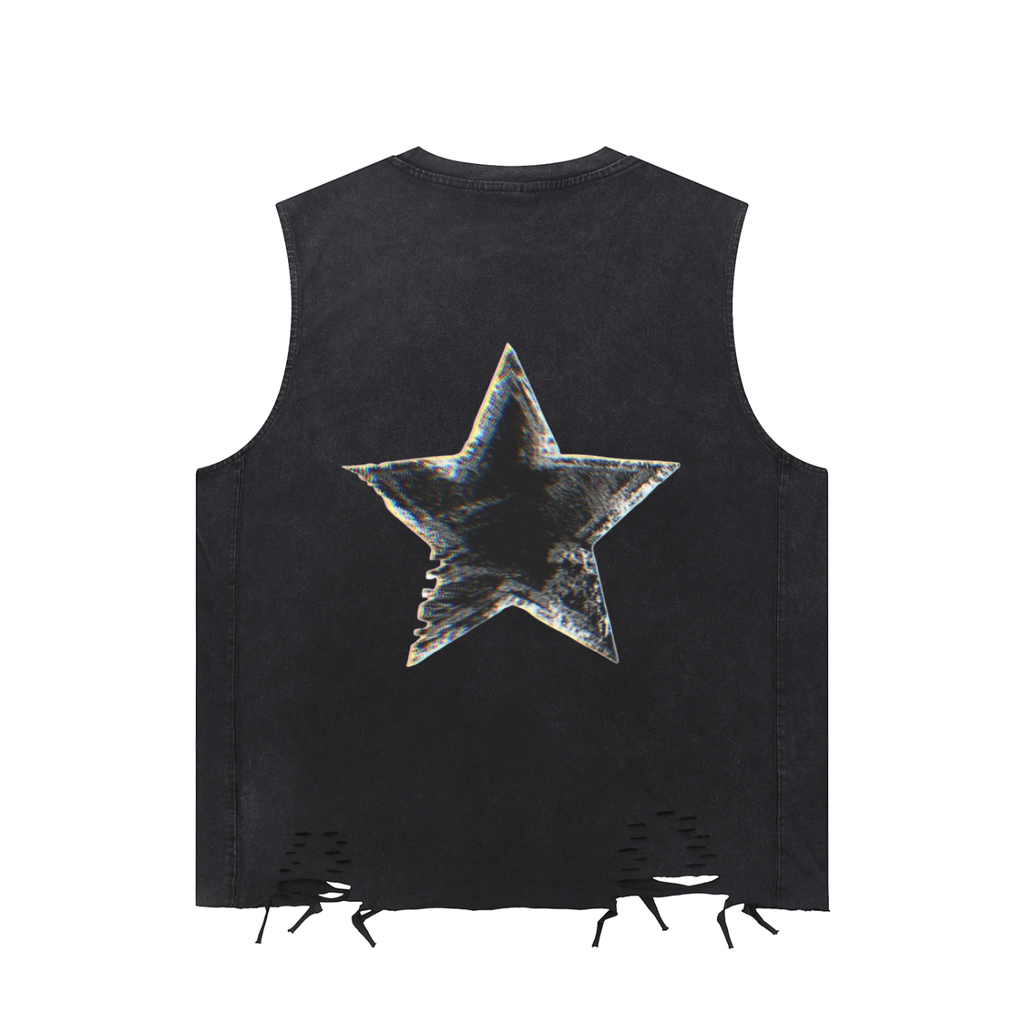 PRAYERS SLEEVELESS FRAYED TEE