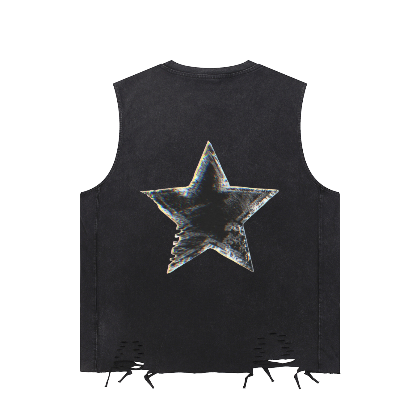 PRAYERS SLEEVELESS FRAYED TEE
