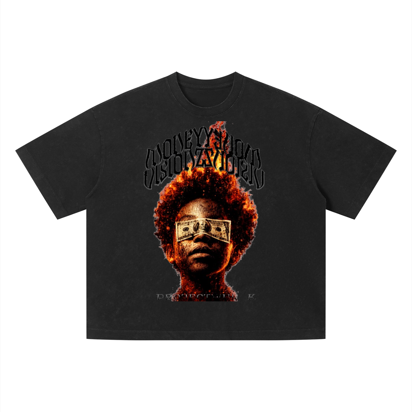 MONEYVISIONZ ACID WASH BOXY TEE