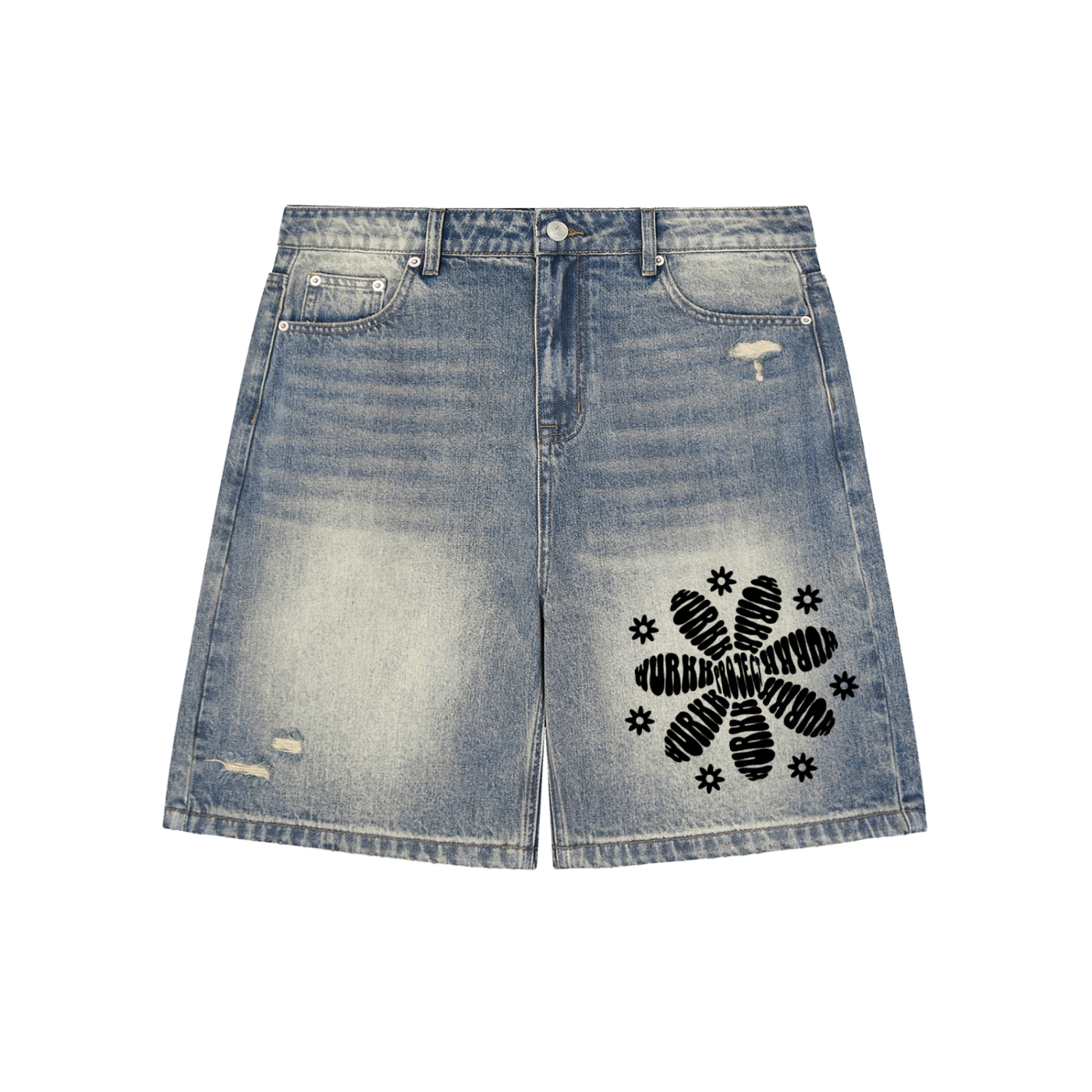 PJW DISTRESSED JORTS