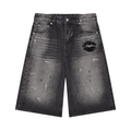 BLACK VINTAGE WASH JORTS