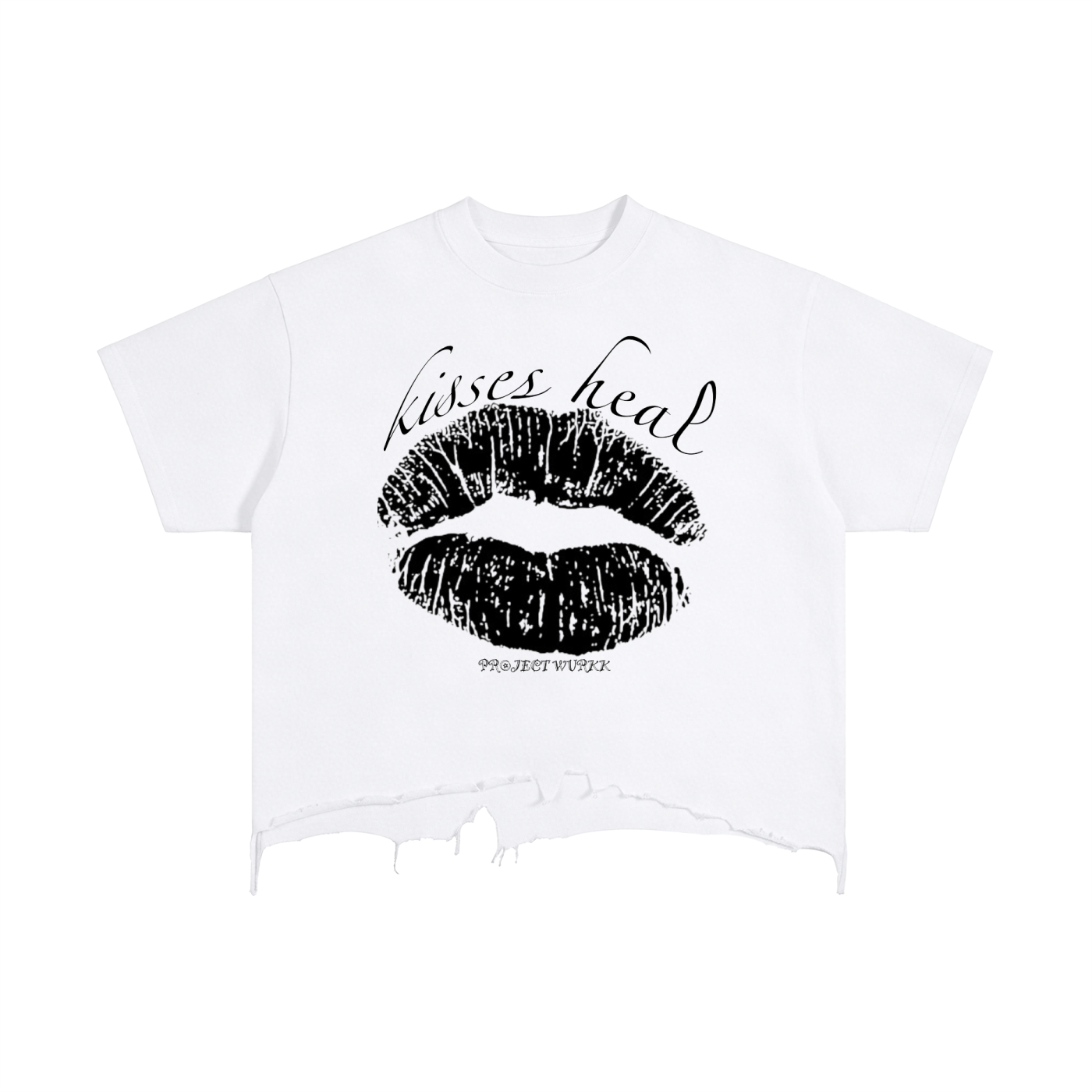 KISSES HEAL DISTRESSED TEE