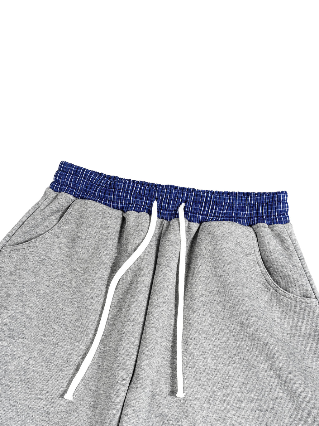 PLAID DOUBLE WAISTED SWEATS