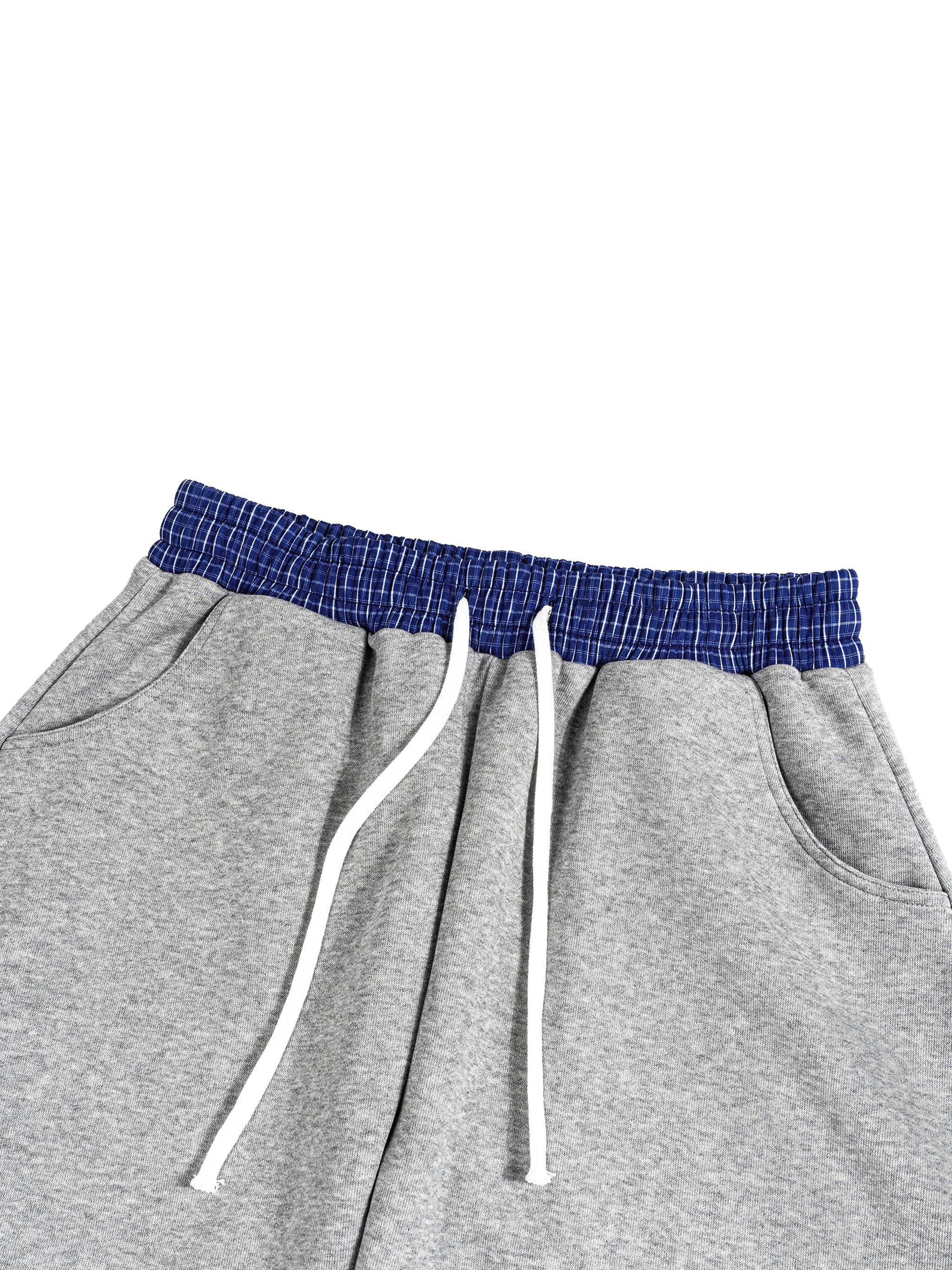 PLAID DOUBLE WAISTED SWEATS