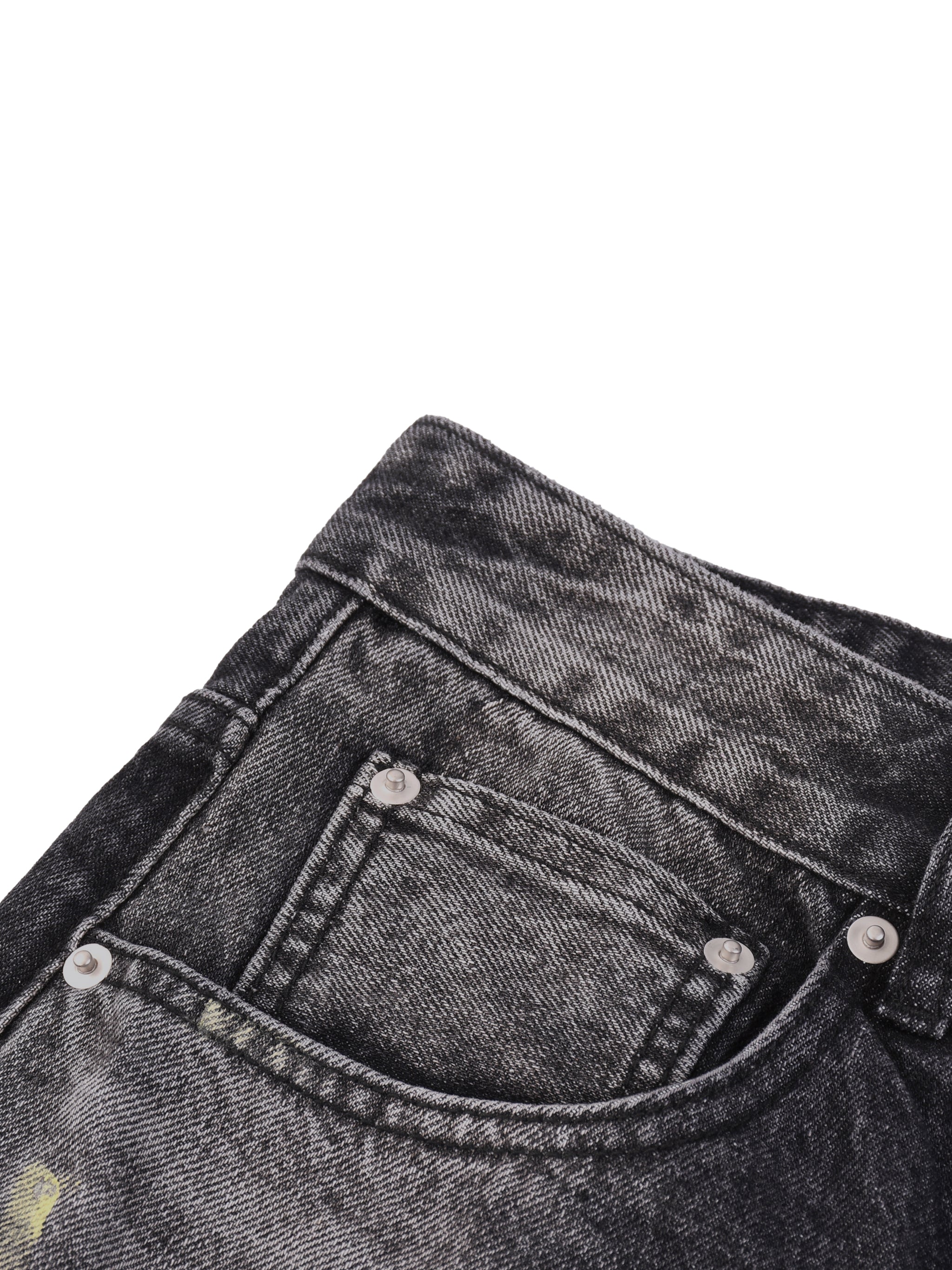 BLACK VINTAGE WASH JORTS