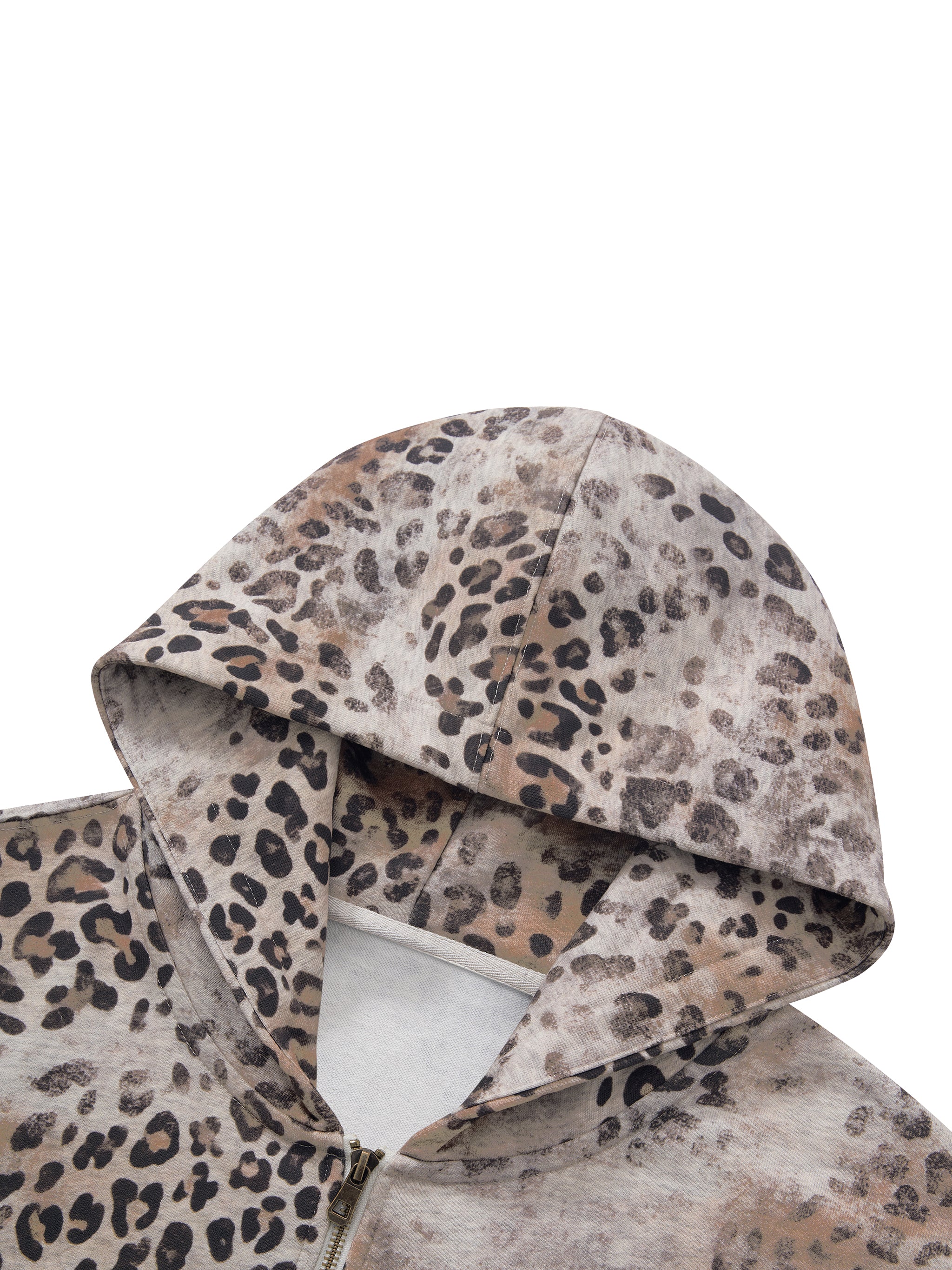 WURKK OR STARVE LEOPARD FULL ZIP